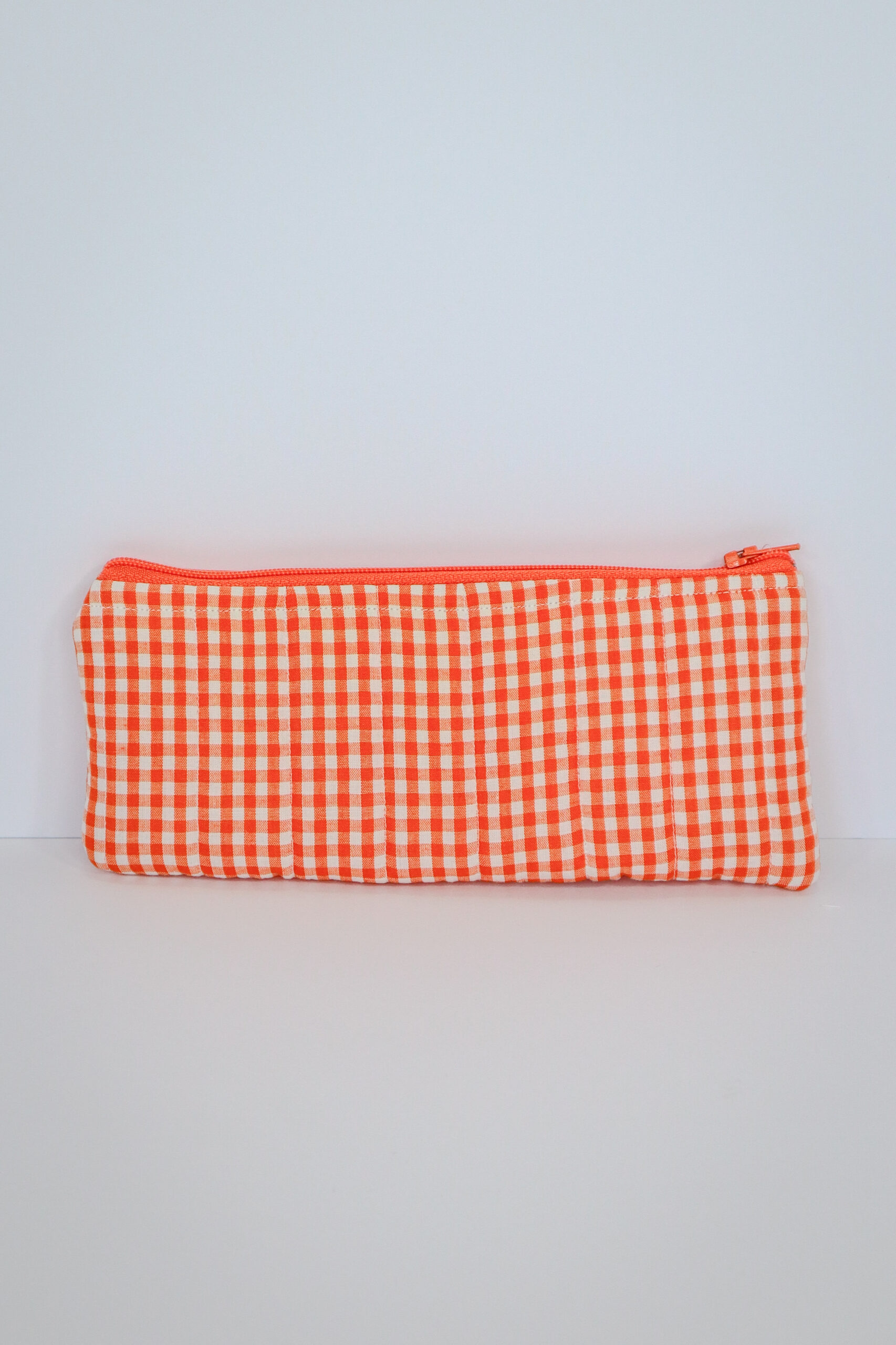 IMG_6100 Pencil Pouch in Orange Gingham
