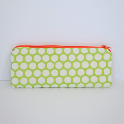 IMG_6107 Pencil Pouch in Green and White Dots