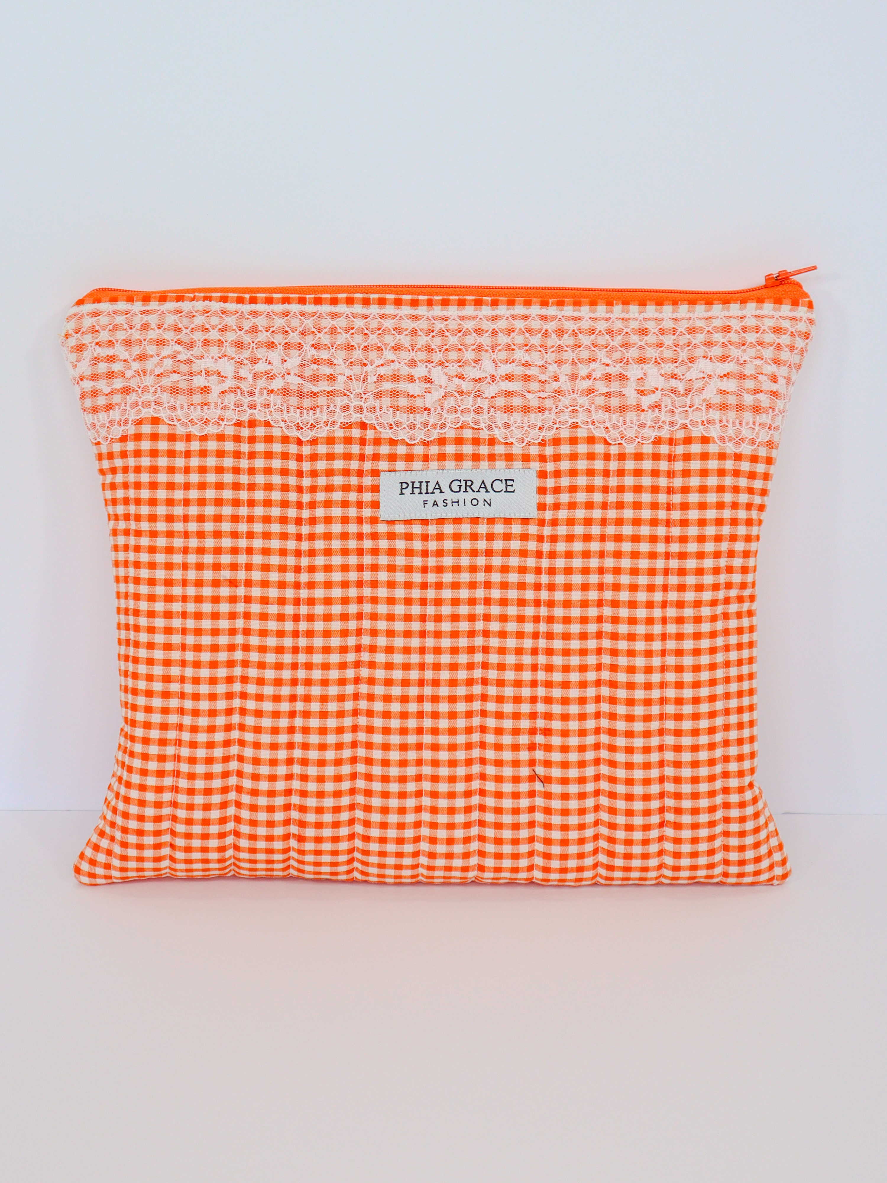 IMG_6127 iPad Case in Orange Gingham