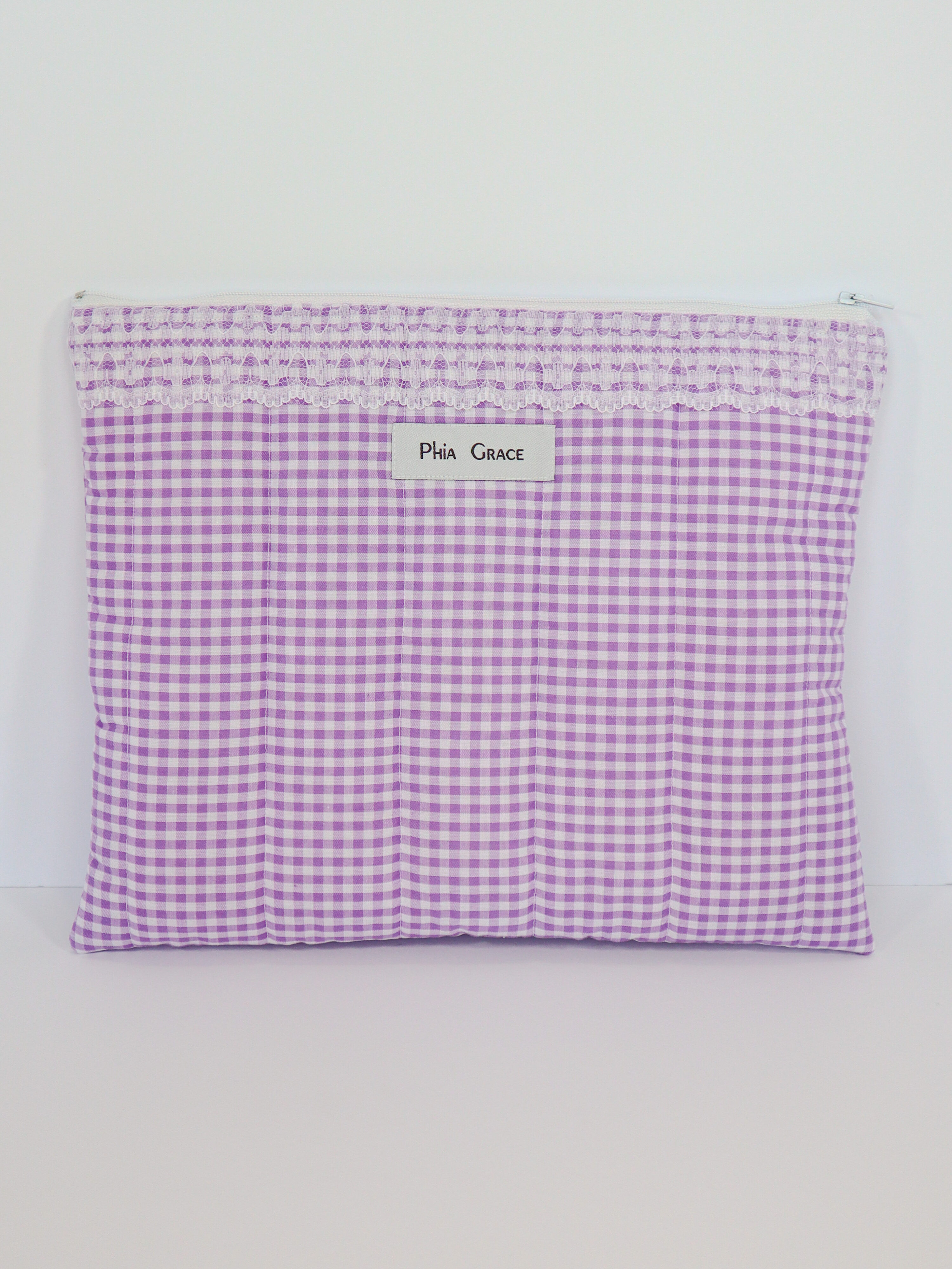 IMG_6129 iPad Case in Purple Gingham