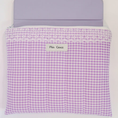 IMG_6141 iPad Case in Purple Gingham