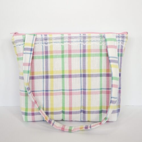 IMG_6149 Quilted Tablet Tote in Pastel Plaid