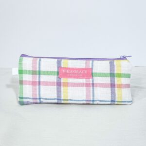Pencil Pouch in Pastel Plaid