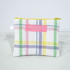 Keychain Clutch Wallet in Pastel Plaid