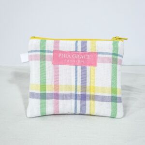 Keychain Clutch Wallet in Pastel Plaid