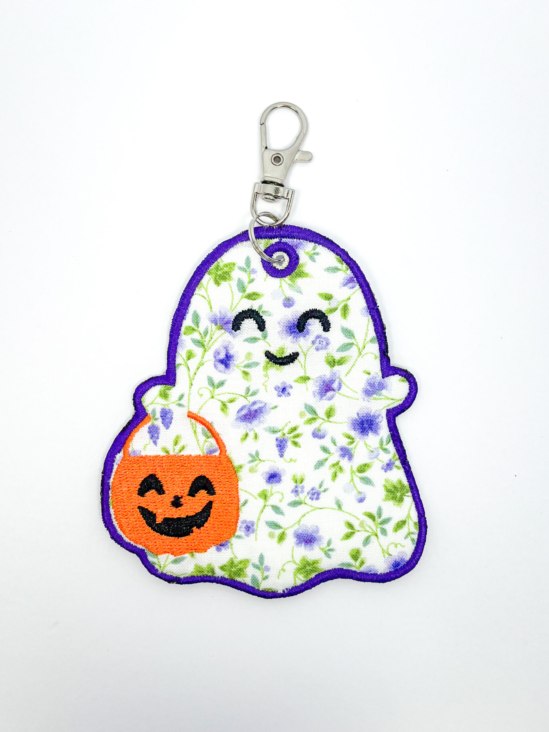 IMG_9491 Embroidered Ghost Keychain